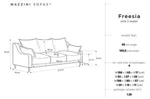 Sivá trojmiestna rozkladacia pohovka s úložným priestorom Mazzini Sofas Freesia