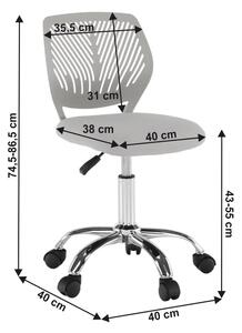 Sivá otočná stolička SELVA