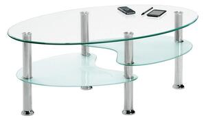 Konferenčný stolík Bert, oválny, číre/mliečne sklo