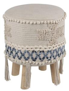 Modro-krémová stolička - podnožka Denim - 30 * 45cm - J-Line by Jolipa