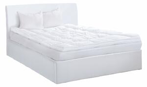 KONDELA Manželská posteľ s úložným priestorom, biela, 180x200, KERALA