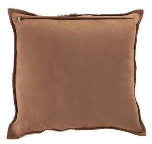 Hnedý kožený vankúš s výplňou Stich- 39 * 39 * 7cm - J-Line by Jolipa