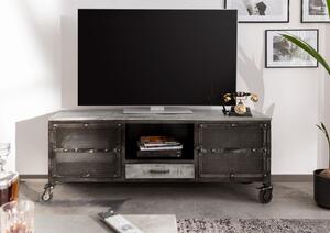 STEEL TV stolík 150x40x60, lakovaný, mango,prírodná