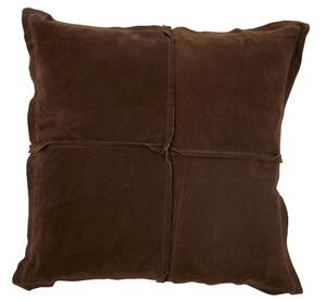 Hnedý kožený vankúš s výplňou - 45 * 45cm - J-Line by Jolipa