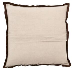 Hnedý kožený vankúš s výplňou - 45 * 45cm - J-Line by Jolipa
