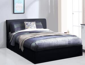 Manželská posteľ s úložným priestorom, čierna, 160x200, KERALA