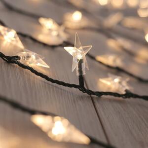 Tmavozelená LED svetelná reťaz DecoKing Star, 100 svetielok, dĺžka 12,5m