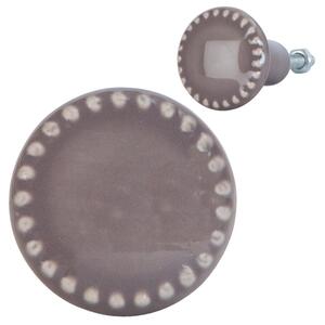 Taupe keramická vintage úchytka - Ø 3*4 cm - Clayre & Eef