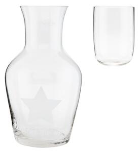 Sklenená karafa s hviezdou - Ø 9 * 21 cm / 0,5 / 0,25 L - Clayre & Eef