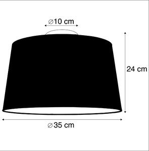 Moderné stropné svietidlo biele s čiernym tienidlom 35 cm - Combi