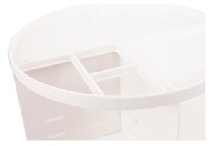 Biely otočný plastový kúpeľňový organizér na kozmetiku - Hermia