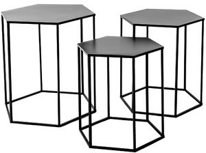 Tutumi - Kovový príručný stolík - čierna - 55x46x46 cm