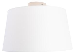 Stropné svietidlo s ľanovým tienidlom biele 35 cm - kombinované biele