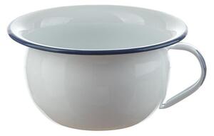 Biela smaltovaná misa s uchom White blue - Ø 18*10cm - 1L - Münder Email