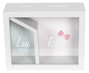 Vtipná pokladnička s prepážkou Lui a Elle - 20*7*16 cm - Clayre & Eef