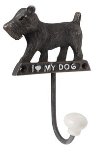 Kovový háčik na stenu Pes - 10 * 4 * 13 cm - Clayre & Eef