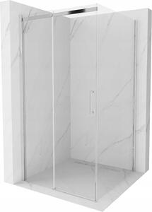 Mexen Omega, sprchovací kút s posuvnými dverami 100 (dvere) x 100 (stena) cm, 8mm číre sklo, chrómový profil, 825-100-100-01-00
