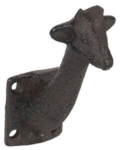 Hnedý nástenný háčik Žirafa - 10 * 4 * 7 cm - Clayre & Eef