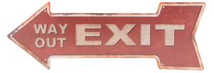 Červená plechová ceduľa Exit - 46 * 15 cm - Clayre & Eef