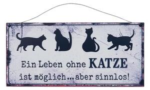 Nástenná kovová ceduľa Katza - 30 * 14 cm - Clayre & Eef