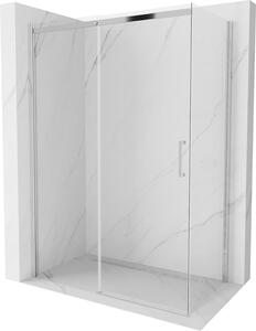Mexen Omega, sprchovací kút s posuvnými dverami 150 (dvere) x 70 (stena) cm, 8mm číre sklo, chrómový profil, 825-150-070-01-00