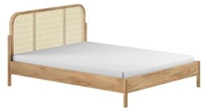 Dvojlôžková posteľ z dubového dreva bez roštu 180x200 cm v prírodnej farbe Olive Rotan – Vipack