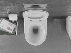 Mexen LENA Rimless, závesná WC misa so sedátkom pomaly-padajúcim SLIM, 48 x 36 cm, biela, 30220400