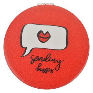 Červené okrúhle zrkadlo Sending kisses - Ø 7 cm - Clayre & Eef