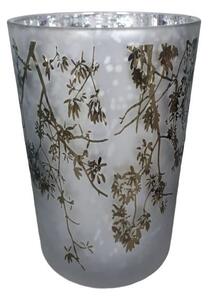 Veľký sklenený svietnik Branches white - Ø 12 * 18cm - Colmore by Diga