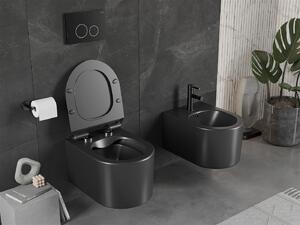 Mexen Sofia závesné wc rimless s toaletným sedátkom slim, duroplast, čierna matná - 30540185