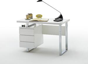 Písací stôl ABADON biela vysoký lesk