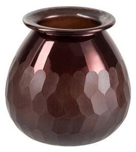 Malá hnedá sklenená váza Carved - Ø 15 * 15 cm - J-Line by Jolipa