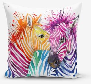 Obliečka na vankúš s prímesou bavlny Minimalist Cushion Covers Colorful Zebras Oleas, 45 × 45 cm
