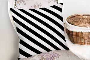 Čierno-biela obliečka na vankúš s prímesou bavlny Minimalist Cushion Covers Black White Seriti, 45 × 45 cm