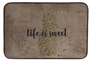 Champagne kúpeľňová predložka so zlatou potlačou Life is sweet - 60 * 40 * 1 cm - Clayre & Eef