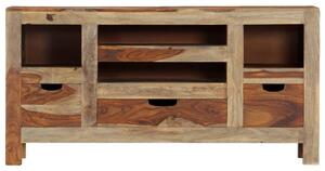 Komoda sivá 100x30x50 cm masívne sheeshamové drevo