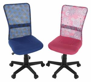 KONDELA Otočná stolička, ružová/vzor/čierna, GOFY