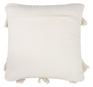 Krémový vankúš so strapcami Tassel - 45 * 45 * 4 cm - J-Line by Jolipa
