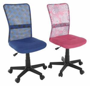 KONDELA Otočná stolička, ružová/vzor/čierna, GOFY