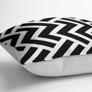 Čierno-biela obliečka na vankúš s bavlnou Minimalist Cushion Covers Black White Geometric Duro, 45 × 45 cm