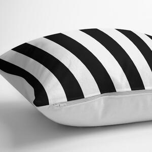 Čierno-biela obliečka na vankúš s prímesou bavlny Minimalist Cushion Covers Black White Striped, 45 × 45 cm