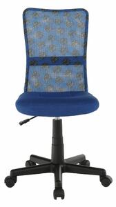 KONDELA Otočná stolička, modrá/vzor/čierna, GOFY