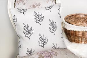 Obliečka na vankúš s prímesou bavlny Minimalist Cushion Covers White Leaf, 45 × 45 cm