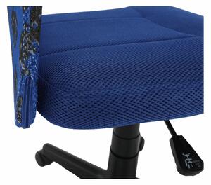 TEMPO Otočná stolička, modrá/vzor/čierna, GOFY