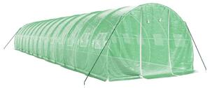 Fóliovník s oceľovým rámom zelený 42 m² 14x3x2 m