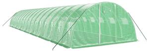 Fóliovník s oceľovým rámom zelený 64 m² 16x4x2 m