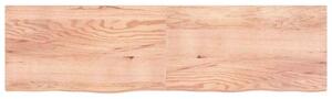 Nástenná polica bledohnedá 220x60x(2-4) cm ošetrený masívny dub