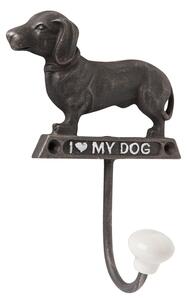 Kovový háčik I love my dog - 10*5*14 cm - Clayre & Eef