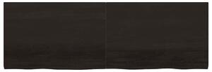 Nástenná polica tmavohnedá 180x60x(2-4)cm ošetrený dubový masív