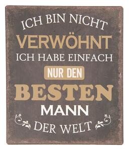 Nástenná kovová ceduľa Besten Mann - 13 * 15 cm - Clayre & Eef